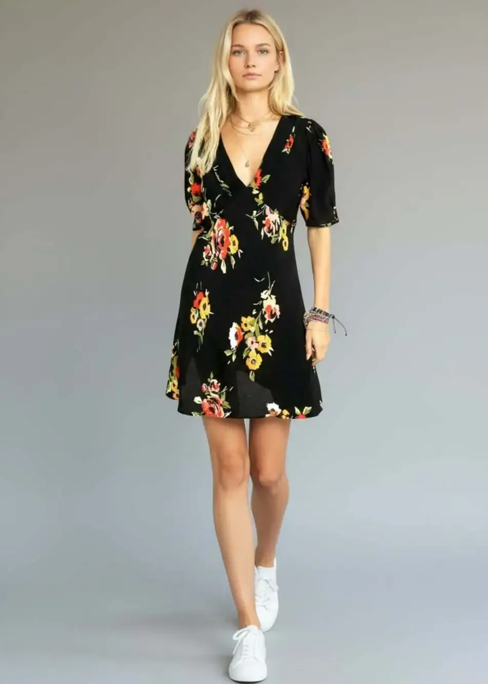Free People Neon Garden Mini Dress